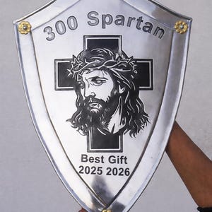 Personalisierter mittelalterlicher Templar Knight Schild Stahl Wappenschild Individuell graviertes Rüstungs-Wand-Dekor-Geschenk