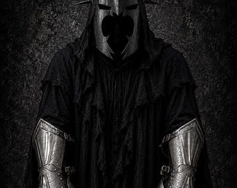 Witch King Helmet & Gauntlets Set | Gothic Nazgul Armor | Handmade Medieval Cosplay