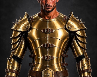 Medieval Steel Knight Armor Set – Halloween LARP/SCA Cosplay Costume, Functional Warrior Steel Suit