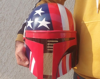 Boba Fett Edition Mandalorian Helmet | LARP Costume Cosplay Helmet | Star Wars Inspired Armor Prop