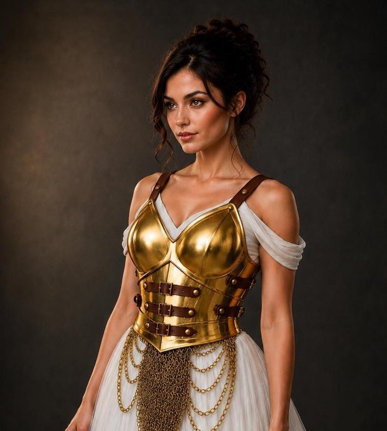 gold breastplate dress Olivia Wilde Wears Gold Breastplate Dress on Red Carpet: See Photos