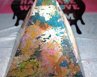 Forest inspired resin pyramid