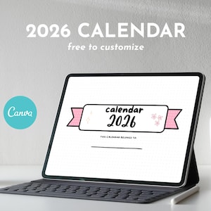 2026 Aesthetic Calendar for Ipad Goodnotes or Printable PDF 12 months Full Planner Girlboss Bilingual French English