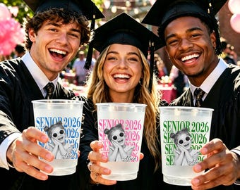 Custom Senior Photo Frosted Cup 2026, Personalized Graduation Photo Cup, Class of 2026 Party Cups, Grad Party Decor, Senior Night Cup