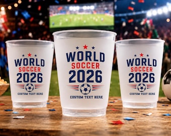 Custom World Soccer 2026 Party Cups, Football Watch Party Drinkware