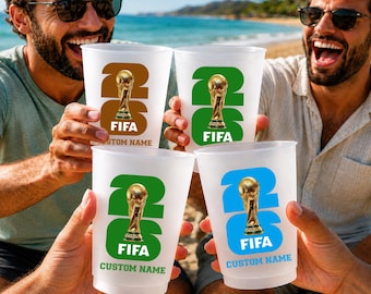 2026 Soccer Watch Party Cups, Custom Frosted Plastic Cups, Personalized Game Day Party Favors, USA Canada Mexico Cups
