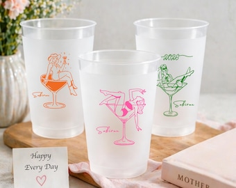 Personalized Bachelorette Disco Cups, Custom Birthday Party Drinkware