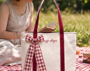 Bolso de lona personalizado para dama de honor con cinta gratis, bolso de mano personalizado para despedida de soltera - Bolsos bordados