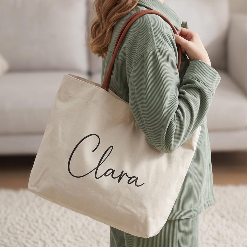 Personalized Bridesmaid Tote Bag, Custom Canvas Tote Bag, Bridal Party Gift,  Maid of Honor Gift, Gift for Her