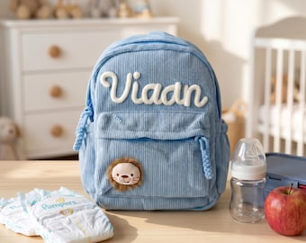 Mochila infantil personalizada, bolso de pana para jardín de infancia, mochila escolar para preescolar, regalo de regreso a clases