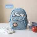 Personalized Corduroy Toddler Backpack \u2013 Handmade Preschool Bag for Boys Girls