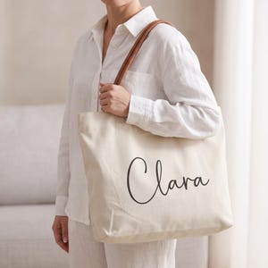 Personalized Bridesmaid Tote Bag, Custom Canvas Tote Bag, Bridal Party Gift,  Maid of Honor Gift, Gift for Her