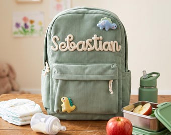 Conjunto personalizado de mochila y bolsa de almuerzo para niños, mochila escolar con nombre personalizado para niños y niñas, regalo de regreso a clases, juego de bolsa de almuerzo a juego.