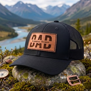 Cappellino personalizzato per papà con i nomi dei figli, berretto in pelle personalizzato con toppa per la festa del papà, regalo per il marito
