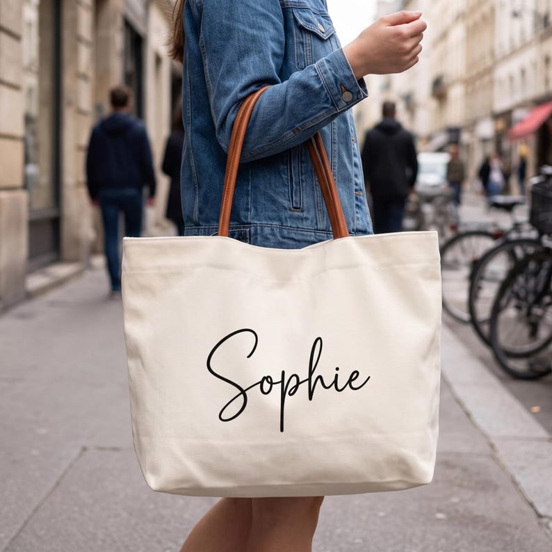 Personalized Bridesmaid Tote Bag, Custom Canvas Tote Bag, Bridal Party Gift,  Maid of Honor Gift, Gift for Her
