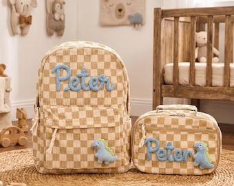 Kids Personalized Backpack and Lunch Bag Set, Custom School Rucksack, Name Lunch Bag, First Day of School