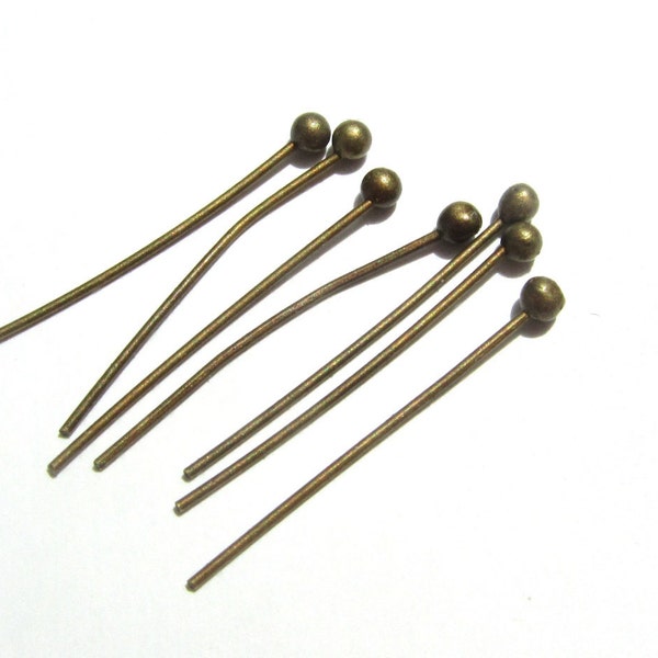 Bronze Ball Headpins 20mm  200 Pieces Head Pin
