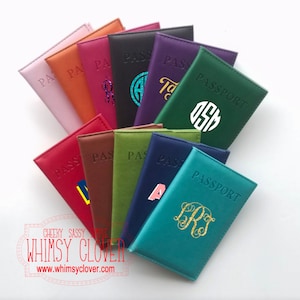 Personalized Passport Cover, Monogrammed Passport Holder, Soft Vegan Leather Passport Cover - Wedding, Engagement, Birthday Gift!