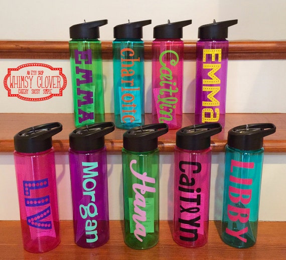 Personalized 24 ounce BPA free water bottle