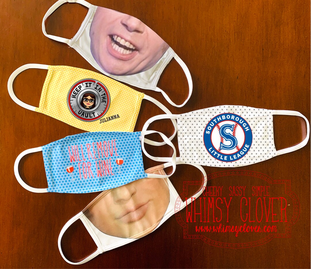 Custom Printed Face Masks - 2-layer Facemasks With Filter Pocket, Funny ...