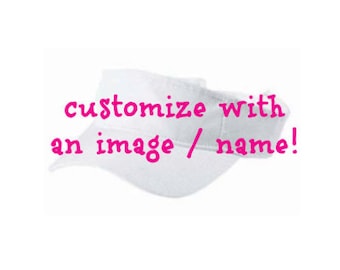 Personalized WHITE Kids Visor -- can be monogrammed or designed with a theme -- perfect Birthday Party Favors, Camp, or Sports!