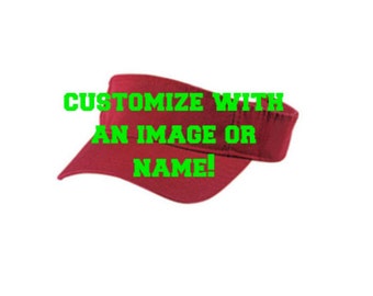 Personalized RED Kids Visor -- can be monogrammed or designed with a theme -- perfect Birthday Party Favors, Camp, or Sports!