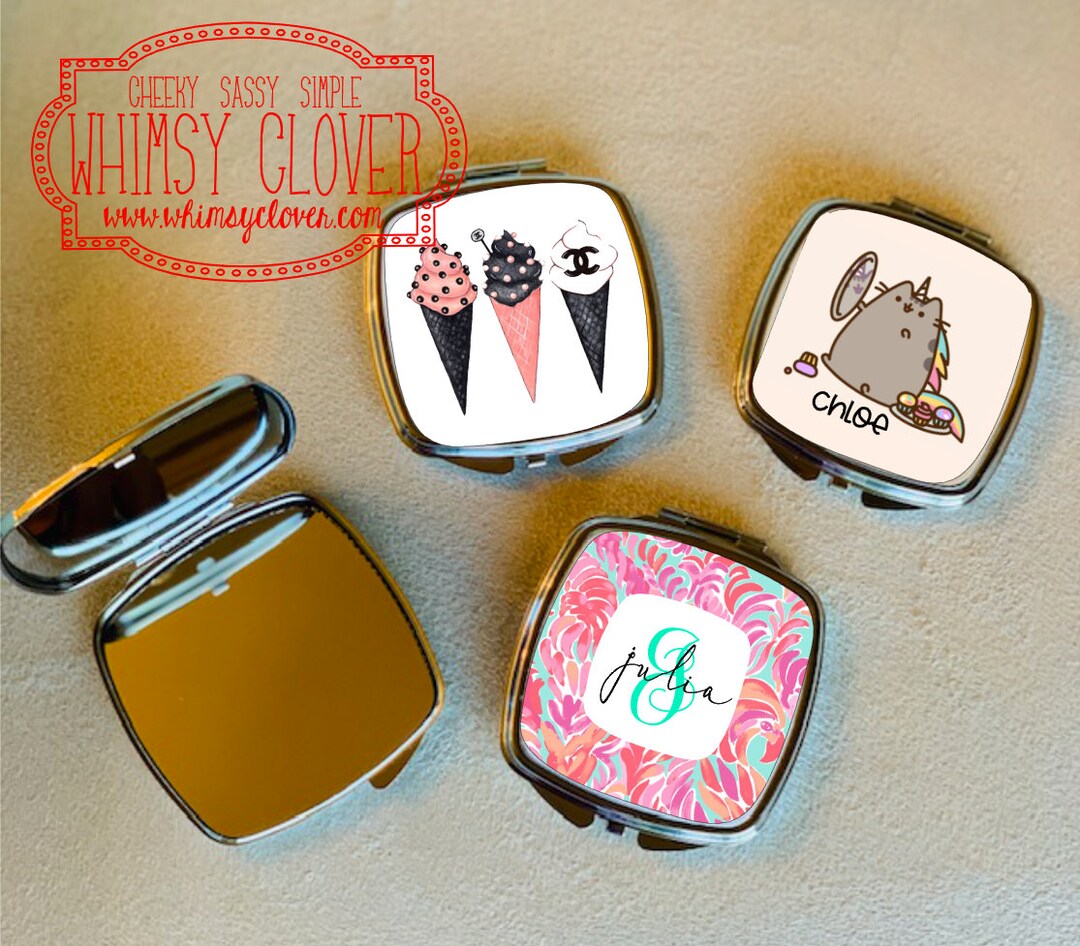 Custom Compact Mirrors, Mirrors With Names, Personalized Mirror Compacts Great Gift for