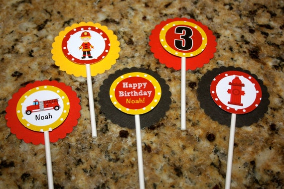 personalized-fire-truck-cupcake-toppers-etsy