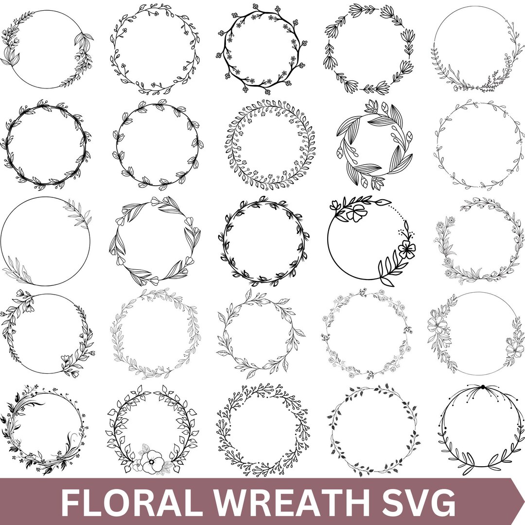 Floral Wreath SVG Bundle, Wedding Monogram Frames (digital Download) - Etsy