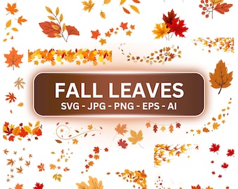 Fall Leaf SVG Bundle, Autumn Leaves Clipart (Digital Download)