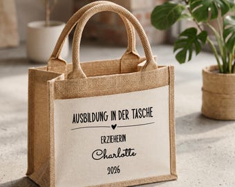 Personalisierte Tasche Ausbildungsabschluss, Prüfung bestanden, Azubi Geschenk, Erzieherin, Kauffrau, MFA, Abschluss, offiziell ausgelernt
