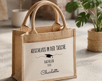 Geschenk Bachelor Abschluss, Geschenk Staatsexamen, Personalisierte Tasche Uniabschluss, Studienabschluss Master Promotion, Jurastudium BWL