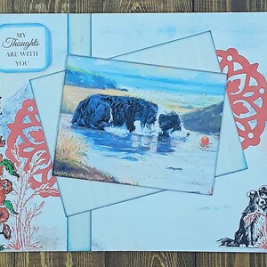 Border Collie Beach Card: Handmade Sympathy Card