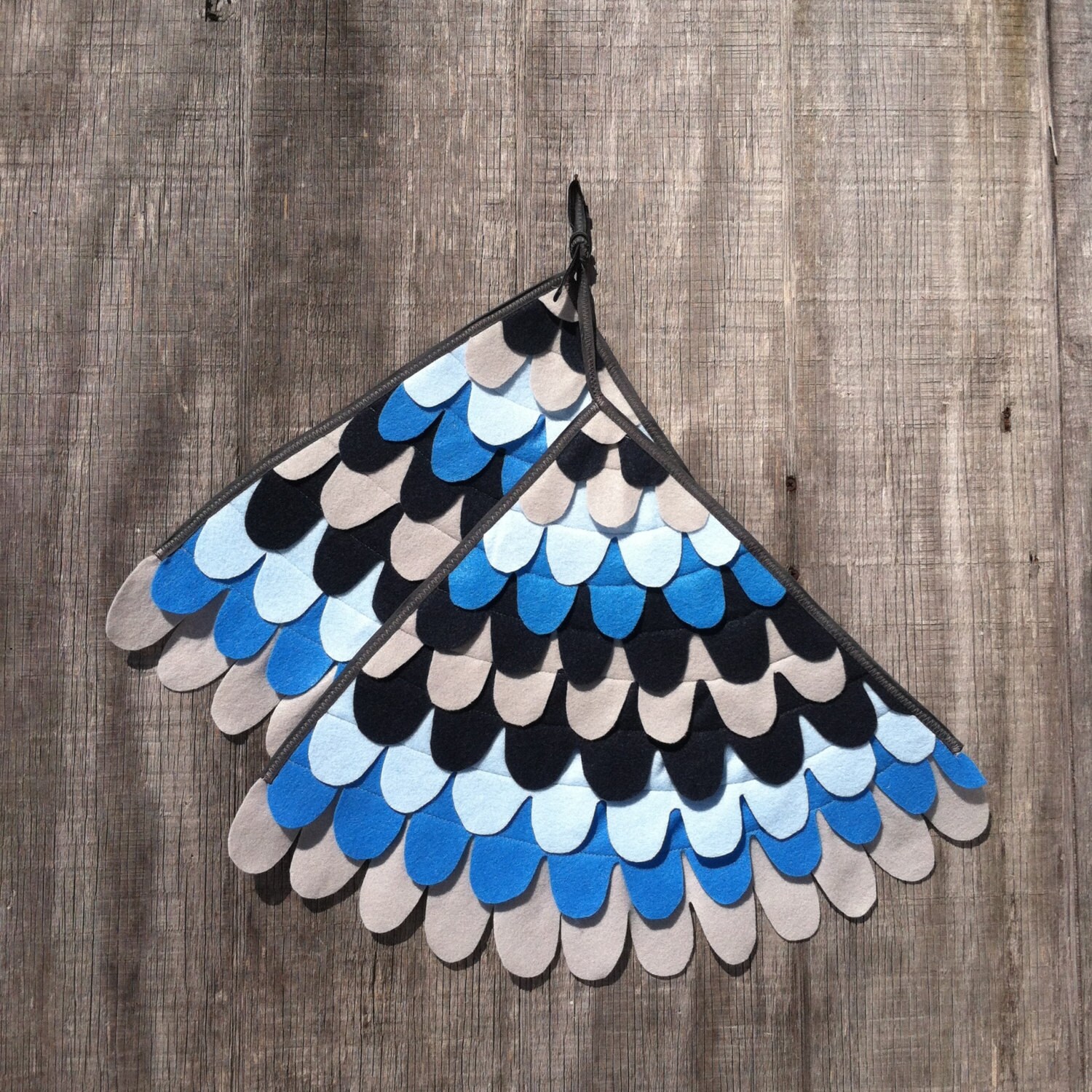 Costume Wings, Blue Jay Wings, Magical Creature Costume, Made from Recycled Plastic Bottles