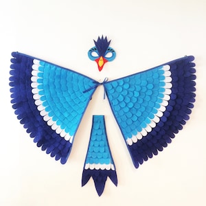 HORNBILL KOSTÜM // 3-teilig // Flügel, Maske und Schwanz // Weich und schön! // Baum und Ranke