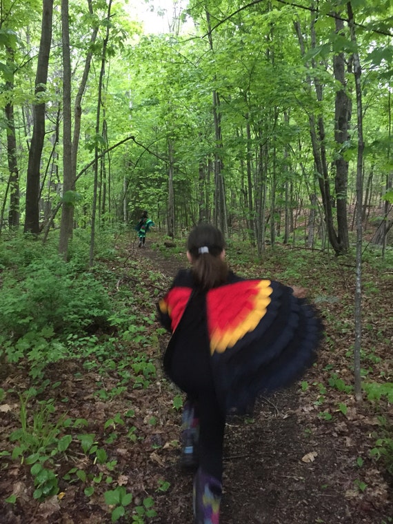 Costume De Carouge à épaulettes Rouge Aile Oiseau Noir Masque Et Ailes Costume Doiseau à La Main Arbre Vigne