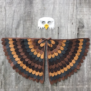 Bald Eagle Costume Set / Mask and flappable wings / Kids eagle costume / Adult eagle costume / Fly like a bird! / Bald Eagle Costume