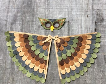 Costume Uccello Per Bambini Con Ali In Feltro E Maschera – Mantello Colorato Per Carnevale