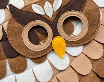 Owl Costume// Wings and Mask: 0-24 months/ 2-5 years / 5-10 years- Eco Friendly! Tree + Vine