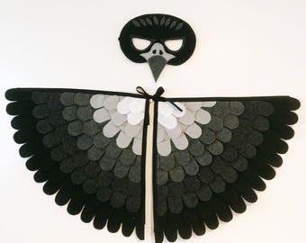 Vulture Costume Set // Be a Bird! // Wings and Mask // Tree + Vine