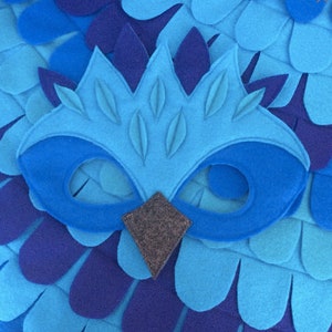 Disfraz de loro azul // Conjunto de disfraces de pájaro azul // Alas y máscara de guacamayo azul // Diversión voladora flappable // Árbol Vid imagen 2