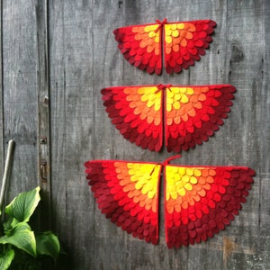 Phoenix Costume Wings / Fly like a Phoenix / Soft, fun, flappable wings / eco-friendly and locally made / adult phoenix costume / kids wings