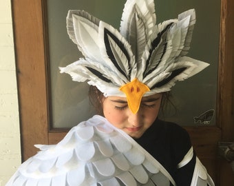 Seagull Costume // Wings and Crown //  Handmade Costume // Kids bird costume / Adult bird costume