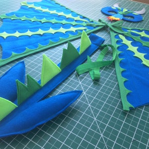 Dragon Costume Set / Fire-breathing mask, tail and fun flappable wings / Available in lots of colors! / kids dragon costume / fun!