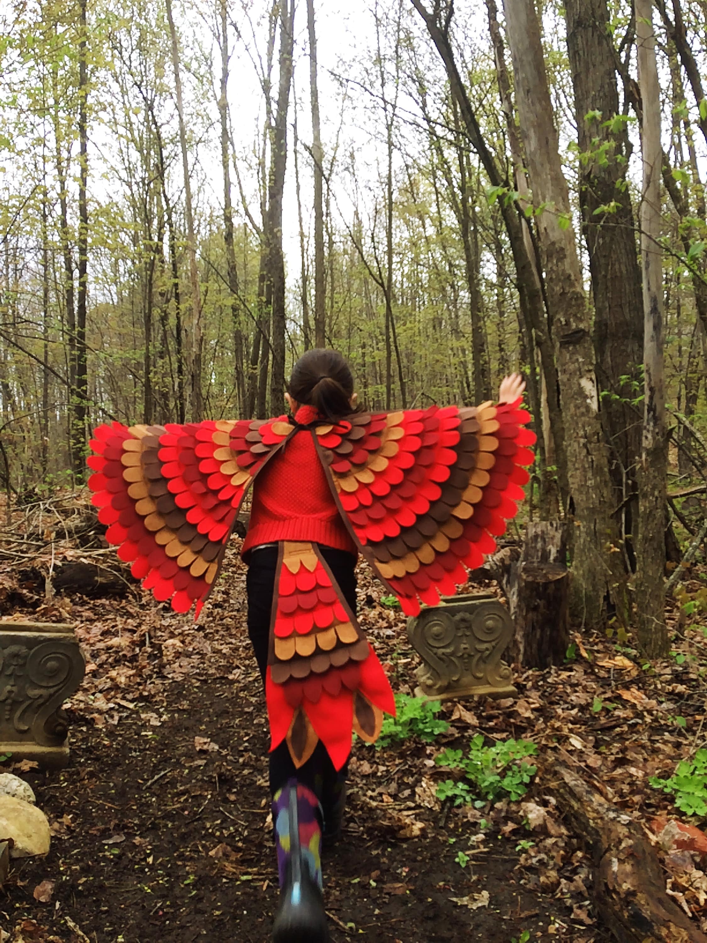 Red-tailed Hawk Costume Set 3 Piece: Wings, Tail and Mask // Eco ...