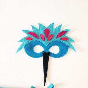 Hummingbird Costume // Pink and Turquoise // Soft Flappable Wings // Mask & Wings, Hummingbird Gift, Flit Costume // Tree Vine image 5