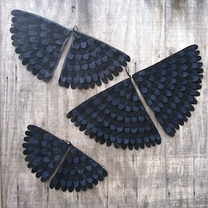 Rabenkostüm-Flügel / Krähenkostüm-Flügel / Schwarz mit marineblauen Akzenten / weich und schwingend / Vogelkostüm / Amselflügel