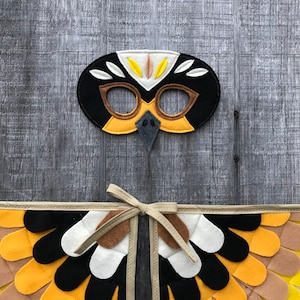 Lark Costume/ Wings and Mask / handmade in USA / songbird costume / soft wings and detailed mask / multiple sizes