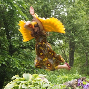 Magical Goldfinch Costume Set, Wings and Mask: Eco Friendly! Tree + Vine