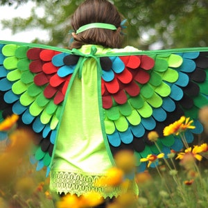 Hummingbird Costume // 3 pc set // Mask, Wings & Tail // Hummingbird Gift, Eco Friendly, So Much Fun // Tree Vine image 2